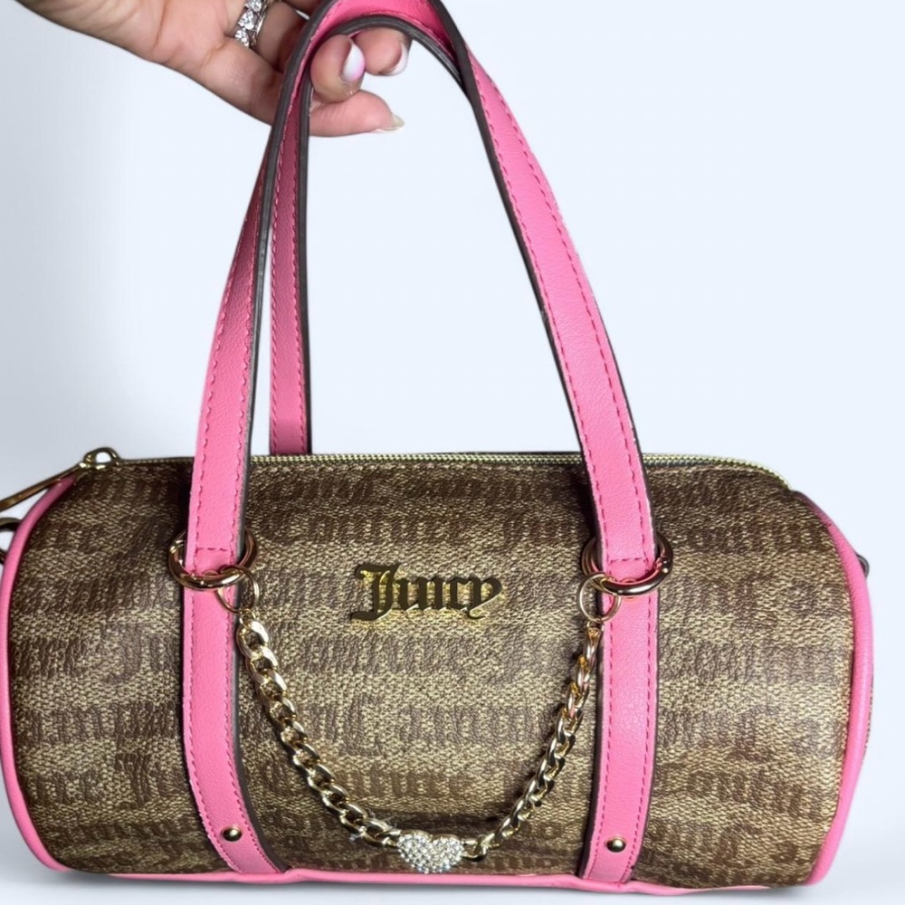 Juicy Couture Pink and Brown Barrel Bag